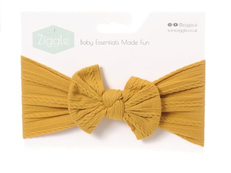 Ziggle Top Bow Turban Headband Mustard Supply