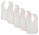 White Bib With Pink Trim (Pack of 5) Online Sale