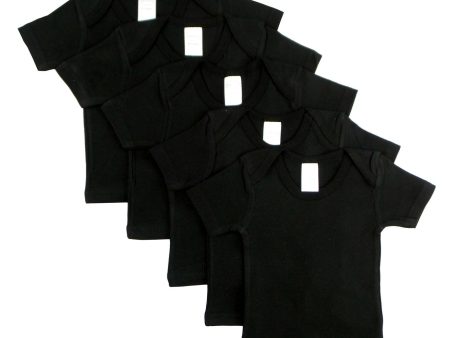 Black Short Sleeve Lap Shirt (Pack of 5) For Cheap