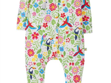 Frugi Lovely Babygrow White Tropical Birds For Sale