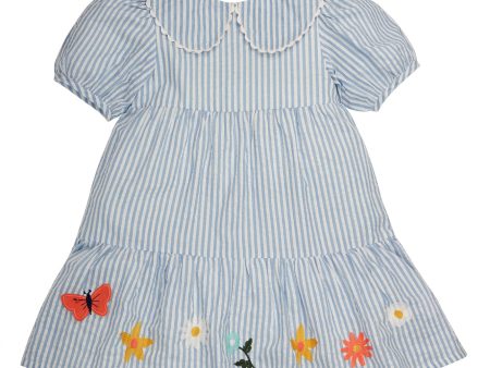 Frugi Cassie Collared Dress Beach Hut Blue Stripe Online Hot Sale