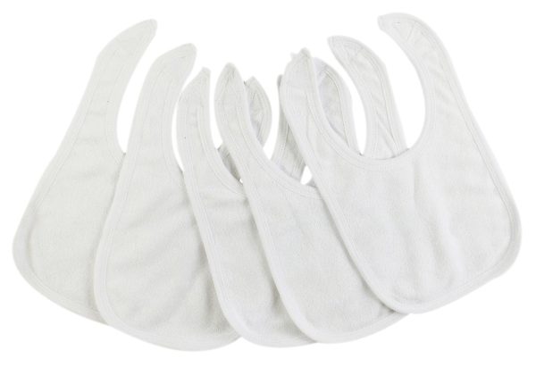 Solid White Bib (Pack of 5) Online now