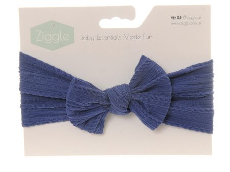 Ziggle Top Bow Turban Headband Navy For Cheap