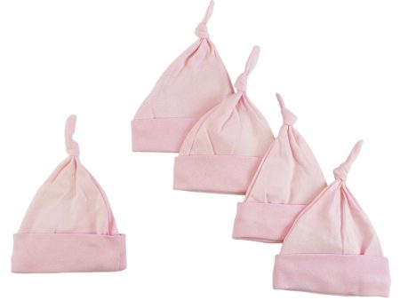 Pink Knotted Baby Cap (Pack of 5) Supply