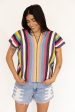 RAINBOW STRIPE V-NECK For Discount