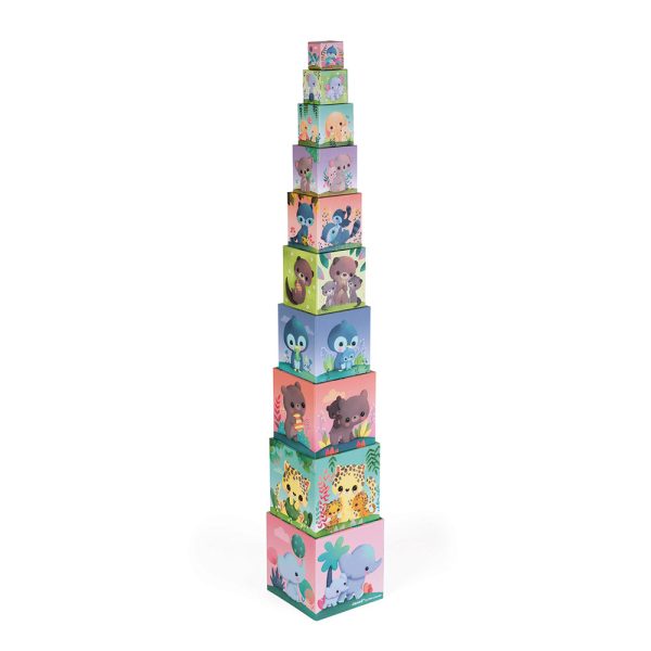 Janod Stacking Cubes Cute Animals Hot on Sale