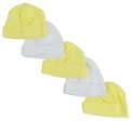 Yellow & White Baby Caps (Pack of 5) Discount