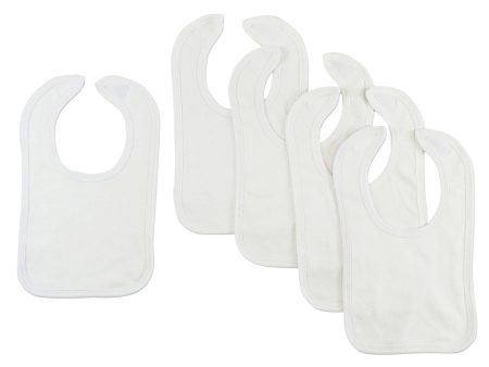 White Interlock Bib (Pack of 5) Hot on Sale