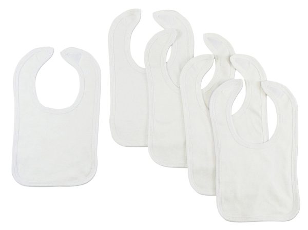 White Interlock Bib (Pack of 5) Hot on Sale