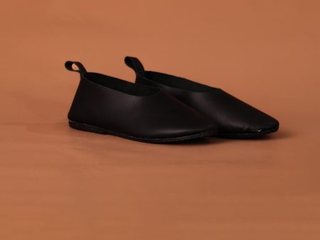 BAKU CALF SKIN BALLET FLAT    BLACK Hot on Sale