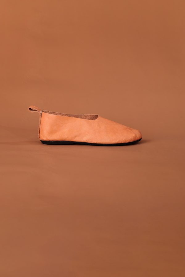 BAKU LEATHER BALLET FLAT    NUDE Fashion