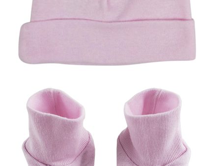 Baby Cap & Bootie Set - Pink Sale