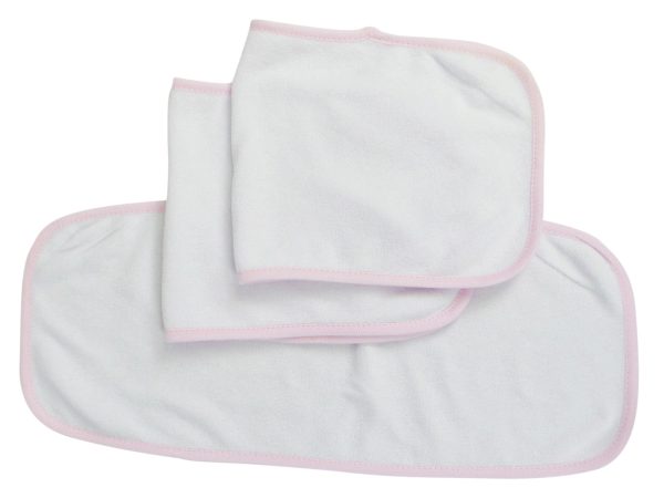 Baby Burpcloth With Pink Trim (Pack of 3) Online