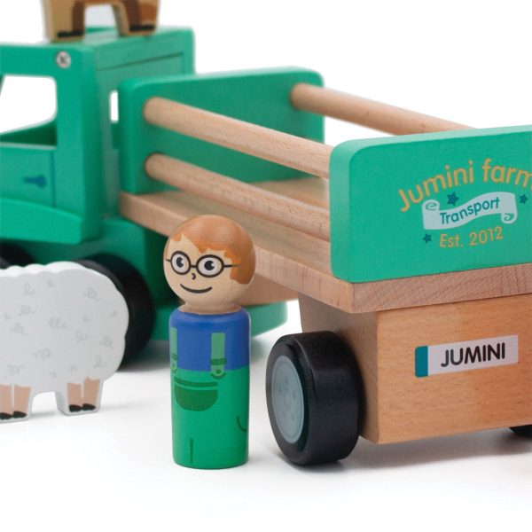 Jumini Wooden Farm Lorry with Animals Hot on Sale