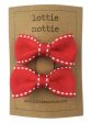 Lottie Nottie Stitch Bow Hair Clips- Red Hot on Sale