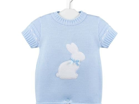 Dandelion Knitted Bunny Romper Blue Cheap