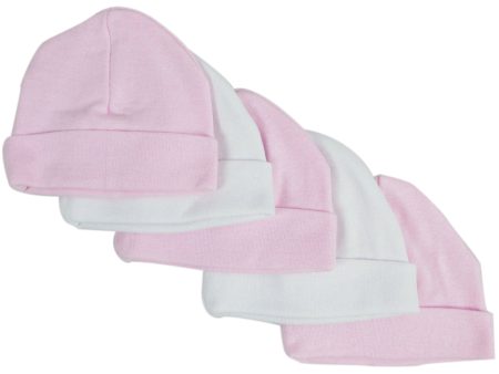 Pink & White Baby Caps (Pack of 5) Online