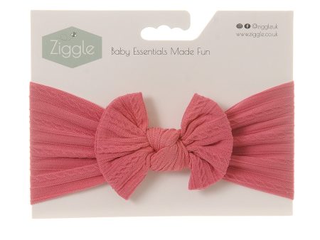 Ziggle Top Bow Turban Headband Raspberry For Sale