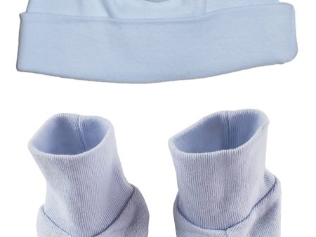 Baby Cap & Bootie Set - Blue For Cheap