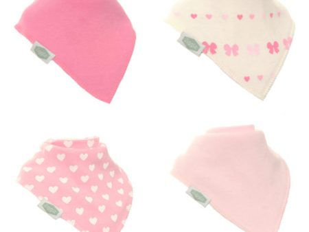 Bandana Dribble Bibs 4 Pack Hearts and Bows Supply