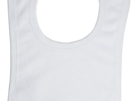 White Terry Bib with White Trim Cheap