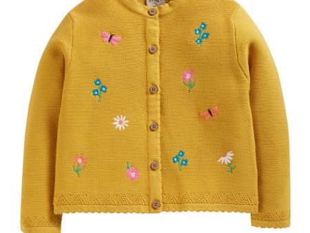 Frugi Maia Embroidered Cardigan Bumble Bee Flowers Cheap