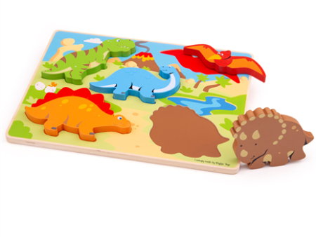 BigJigs Chunky Lift Out Puzzle-Dinosaurs Discount