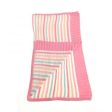 Baby Blanket Pink and Green Stripes For Sale