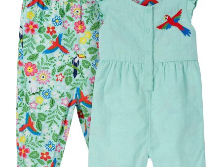 Frugi Etta Reversible Playsuit Tropical Birds Cheap