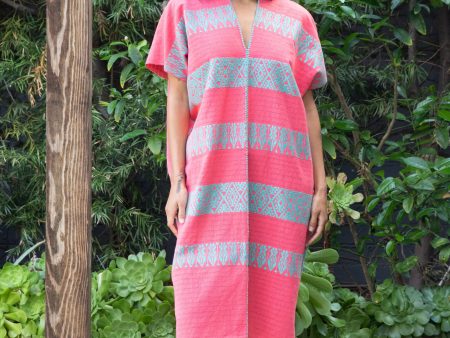 FRANCISCA CAFTAN    CORAL + TURQ For Sale