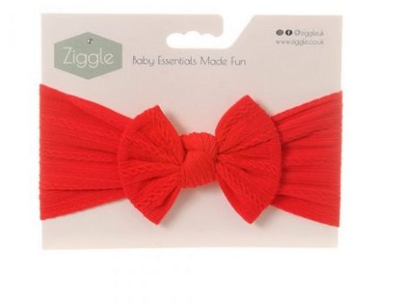 Ziggle Top Bow Turban Headband Red on Sale