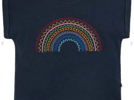 Frugi Sophia Slub T-Shirt Indigo Rainbow For Discount