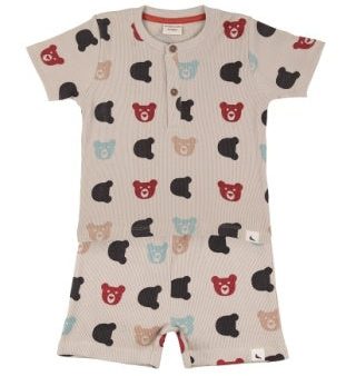 Turtledove Rib Bear T-Shirt and Shorts Set For Cheap