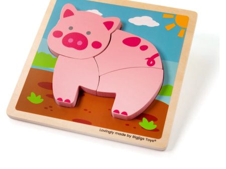 BigJigs Chunky Lift Out Pig Puzzle For Sale