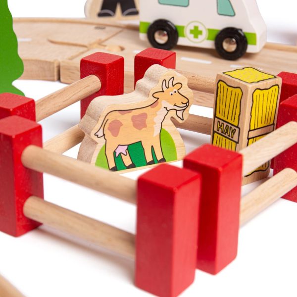 BigJigs Wooden Road and Rail Train Set For Sale