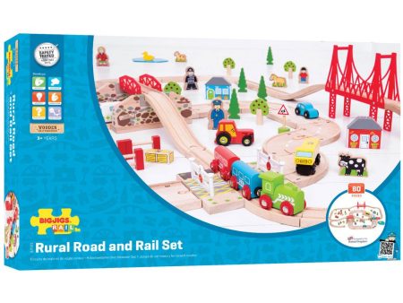 BigJigs Wooden Road and Rail Train Set For Sale