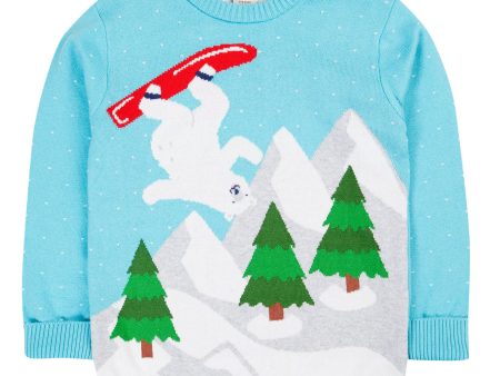 Frugi Elwood Knit Jumper Polar Bear Online