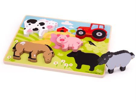 BigJigs Chunky Lift Out Puzzle-Farm Online Sale