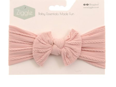 Ziggle Top Bow Turban Headband Rose Pink Cheap