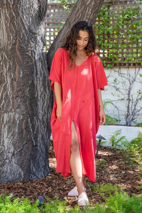 YALALAG HUIPIL CAFTAN    RED Cheap