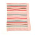 Baby Blanket Pink and Grey Stripes Online Sale