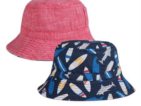 Frugi Russ reversible Sun Hat Red Surf Time Supply