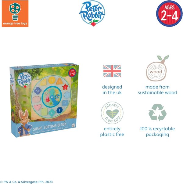 Orange Tree Toys Peter Rabbit Shape Sorting Clock Hot on Sale