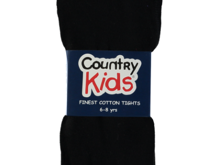 Country Kids Luxury Cotton Tights Black For Discount