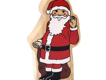 Lanka Kade Fairtrade Wooden Father Christmas, Side Stance For Sale