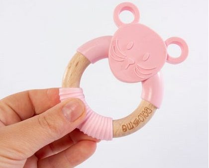 Monty Mouse Teether Pink Online Sale