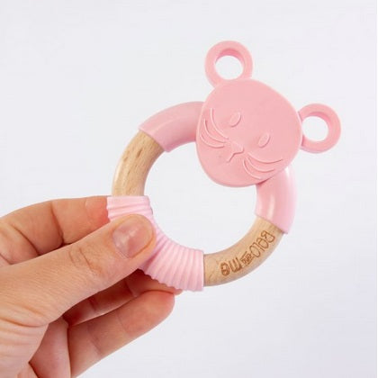 Monty Mouse Teether Pink Online Sale