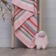 Baby Blanket Pink and Grey Stripes Online Sale