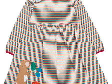 Frugi Dolcie Dress Lingonberry Multi Stripe Online Sale