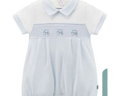 Dandelion Little Tractor Smocked Romper Online